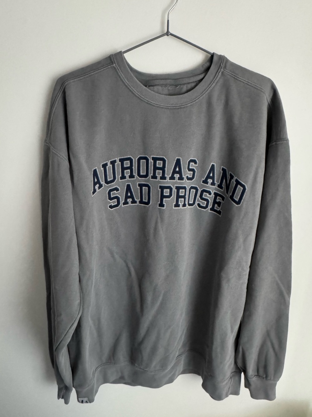 Taylor Swift Gray Crewneck Sweatshirt with Navy Lettering